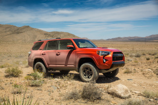 Red toyota truck desert mountains - a.d.m. cooper free wallpaper
