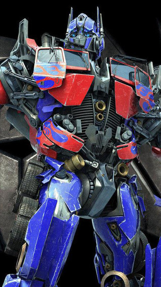 Robot standing black background red - hard surface free wallpaper