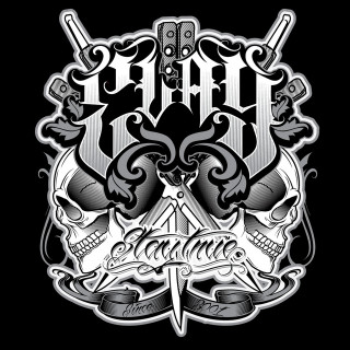 Skull swords black white image - precisionism free wallpaper