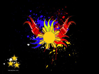Colorful fireworks black background stars - digital free wallpaper for desktop