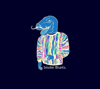 Blue dinosaur colorful shirt smoke - an album cover free wallpaper