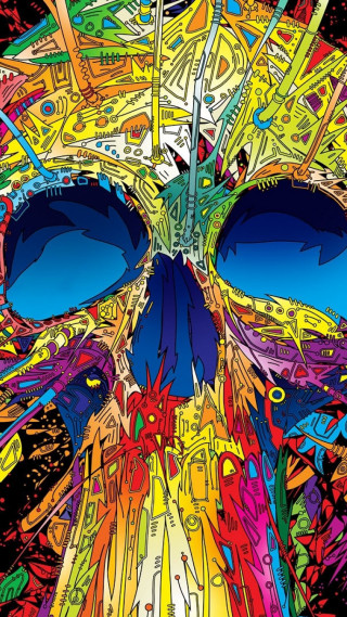 Colorful skull psychedelic pop art - tristan eaton free wallpaper