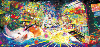 Colorful city confetti painting vibrant - chris labrooy free wallpaper