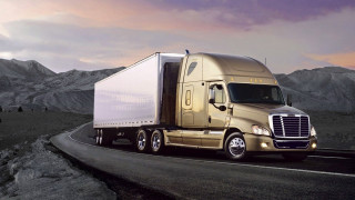 Semi truck mountain road sunset - the mountain free wallpaper