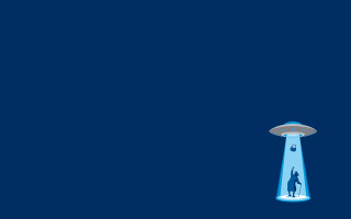 Blue light tower man walking - blue background free wallpaper