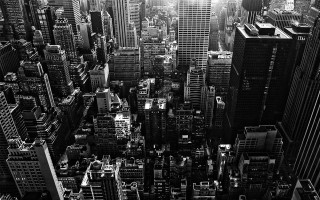 Black white city skyline sunlight 2 - bruce gilden free wallpaper