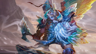 Fantasy character demon wings sword - a character free wallpaper