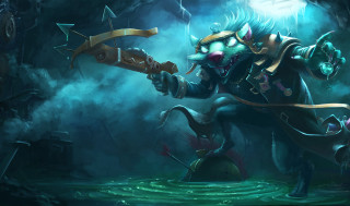 Demon holding sword in hand - a dark cave free wallpaper