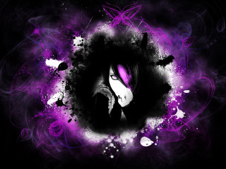 Purple black horse head center - the center of the picture free wallpaper