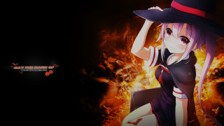 Girl hat fire background anime - explosion free wallpaper