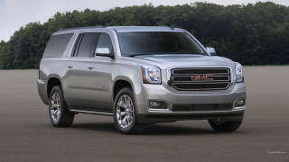 Silver truck parking lot trees - cloudy free wallpaper