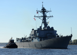 Large ship tugboat smallerboat warship - eric peterson free wallpaper