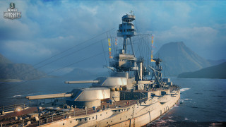 Large ship water mountains clouds - erlund hudson free wallpaper