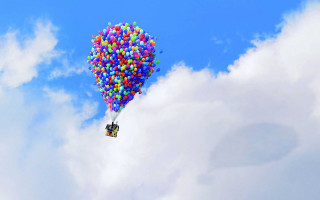 Balloons floating in the sky - a bunch of balloons free wallpaper