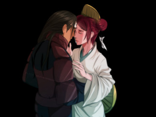 Couple hugging dark room black - du jin free wallpaper