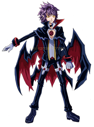 Purple hair black outfit red - a white background free wallpaper