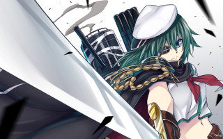 Anime character sword building sky 2 - sharp foccus ilustration free wallpaper