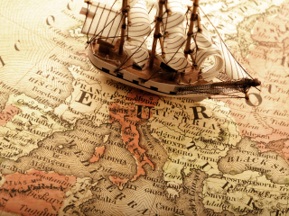 Model ship map europe asia - matte painting free wallpaper for desktop