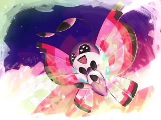 Cartoon character flying colorful sky - abstract design free wallpaper