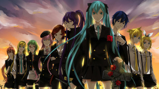 Anime characters sunset long hair - black outfit free wallpaper