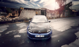 Blue car parked road building 4 - the side of a road next free wallpaper