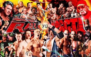 Wrestlers collage ring fire man - a wrestling ring free wallpaper