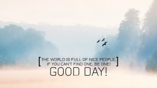 Foggy lake birds flying quote - free love wallpaper
