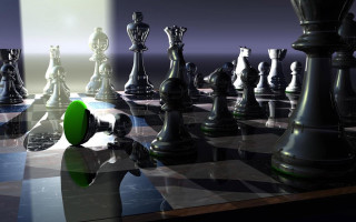 Large chess board green pawn - ray free wallpaper