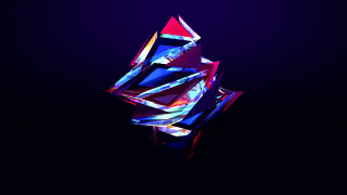 Colorful angular crystal cubism 3d - colorful object free wallpaper