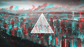 Triangle city buildings clouds sky - a triangle free wallpaper