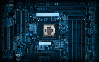 Computer board robot blue background 3 - free technology wallpaper