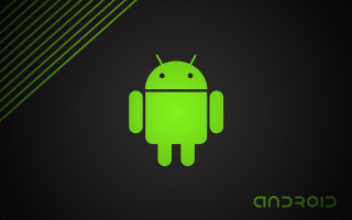 Green android logo black background 4 - free technology wallpaper