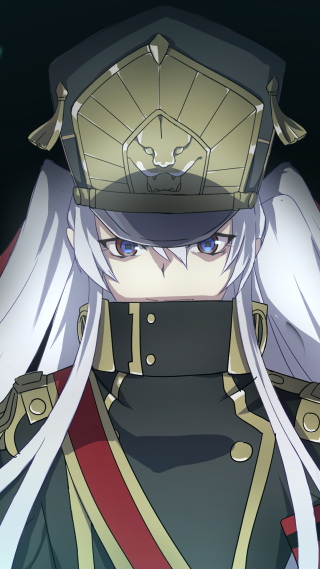 Long white hair uniform hat - a sword free wallpaper