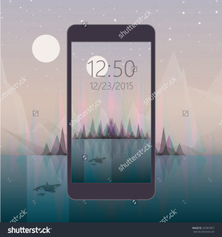 Smartphone moonlight night sky starry - vector art free wallpaper