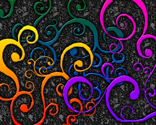 Colorful swirly background black white - abstract art free wallpaper