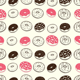 Donuts white surface pink brown - pop art free wallpaper