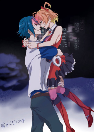 Anime couple hugging snow night - the snow free wallpaper