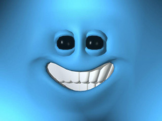 Blue monster big smile toothbrush - beeple free wallpaper