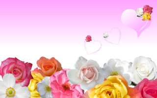 Flowers air heart pink sky 2 - digital free wallpaper for desktop
