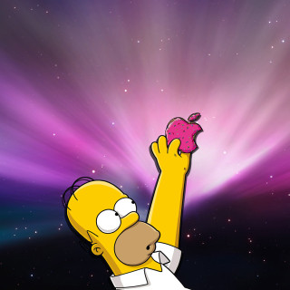 Cartoon character holding donut purple - holography free wallpaper