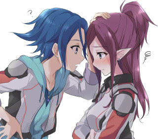 Anime girls blue hair backpacks - synchromism free wallpaper