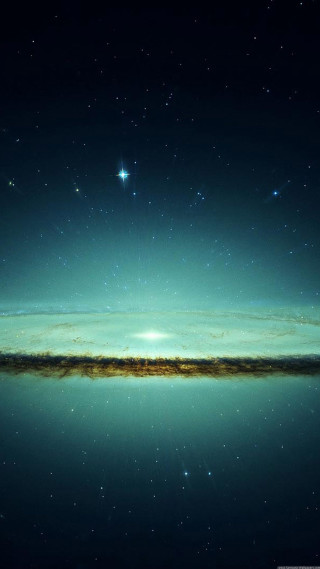 Galaxy bright green center stars - david free wallpaper