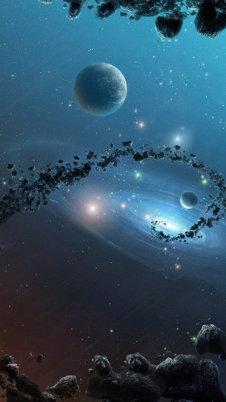 Planets blue sky stars dust 4 - benoit b. mandelbrot free wallpaper
