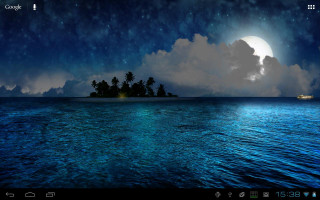 Night boat ocean full moon - a night scene free wallpaper