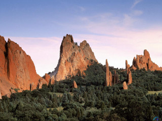 Mountain range trees rocks sunset - a mountain range free wallpaper