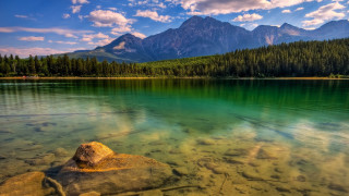 Lake mountain rock clouds sky - anthony s waters free wallpaper