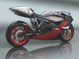 Red black motorcycle reflection surface 2 - a reflective surface free wallpaper