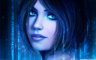 Woman blue eyes futuristic background - line free wallpaper