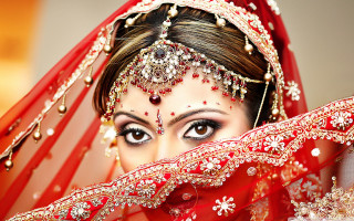 Woman red veil makeup camera - jewelry free wallpaper
