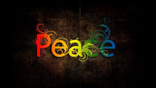 Colorful peace sign swirls black - swirl free wallpaper